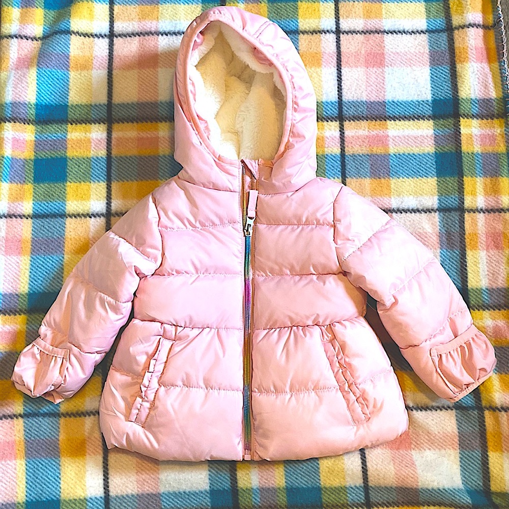 Wonder nation. Pink infant winter coat (size 12m).